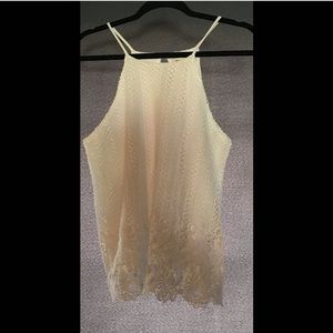 Monteau white lace tank.